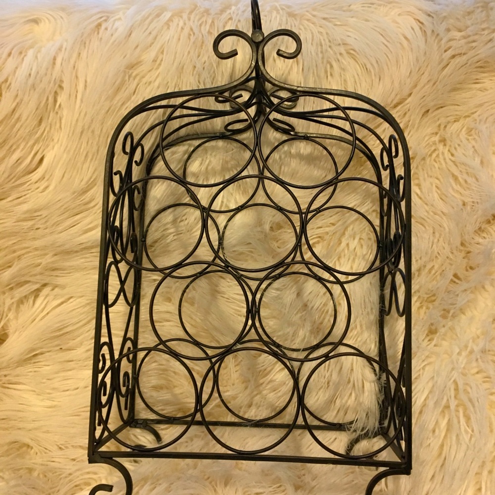 Wine rack black wrought iron
